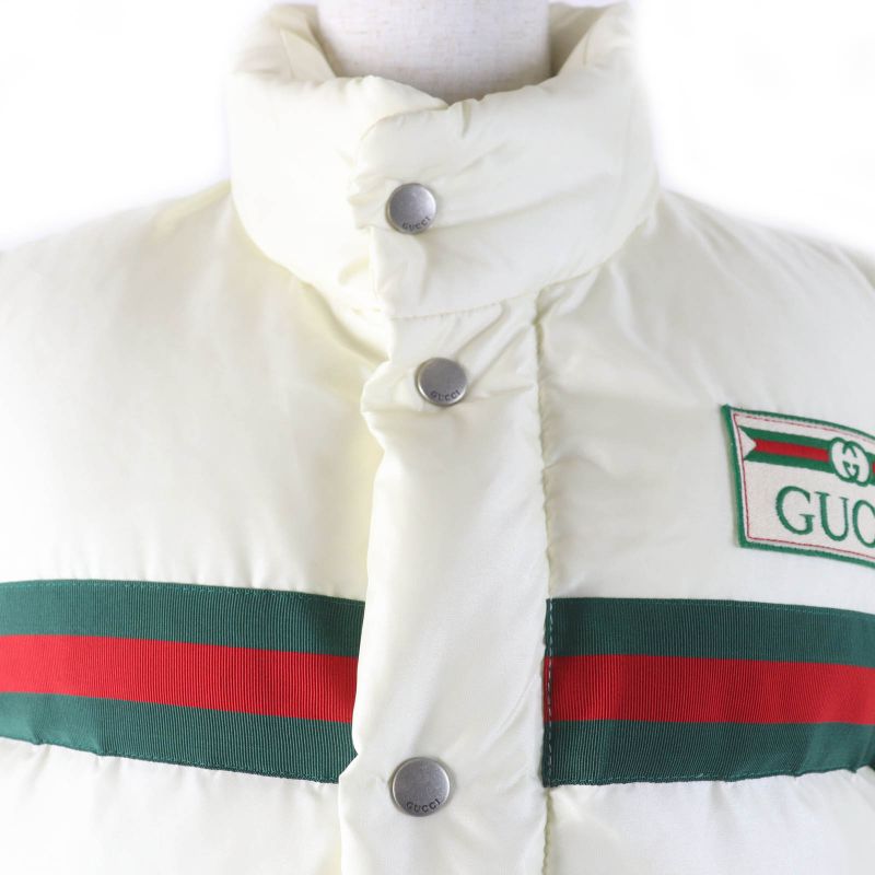 Gucci 683216 Short Length 2WAY Down Vest Bomber Jacket Down Jacket Ivory 36