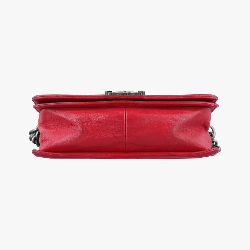 Chanel Boy Chanel Red Leather A9210518893037