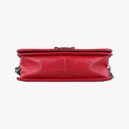 Chanel Boy Chanel Red Leather A9210518893037