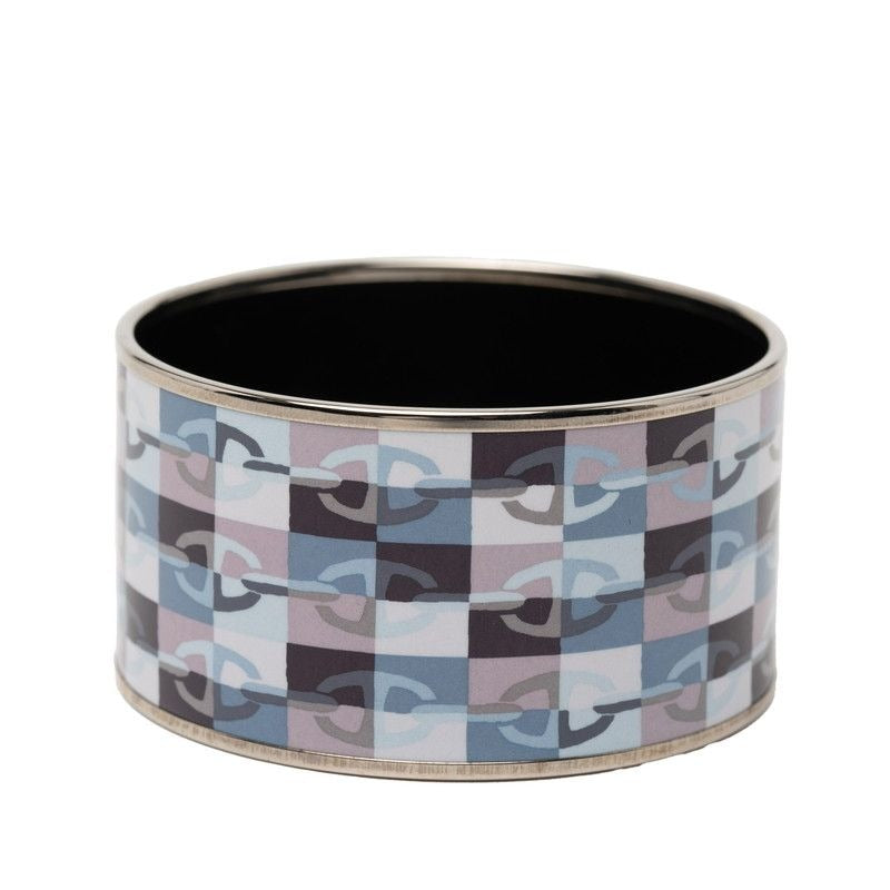 Hermes Enamel TGM Chaine Dancre Cloisonne Silver Multicolor Metal