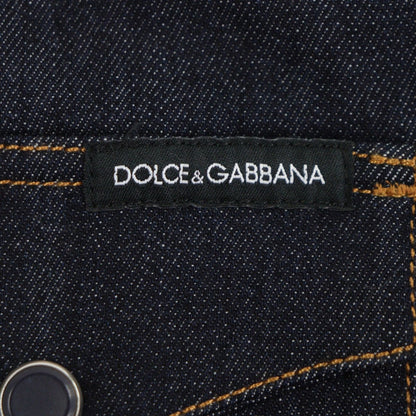 Dolce & Gabbana 98% Cotton Black Tag Long Sleeve Denim Long Shirt Indigo Ice — view 5