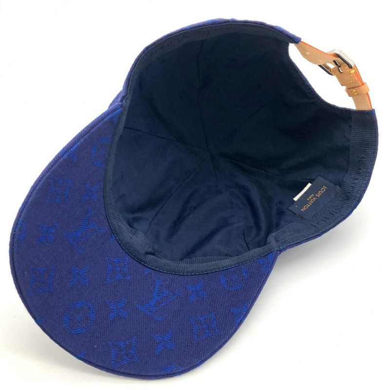 Louis Vuitton Monogram Essential Cap Cotton Polyester M77590 Blue L 60cm