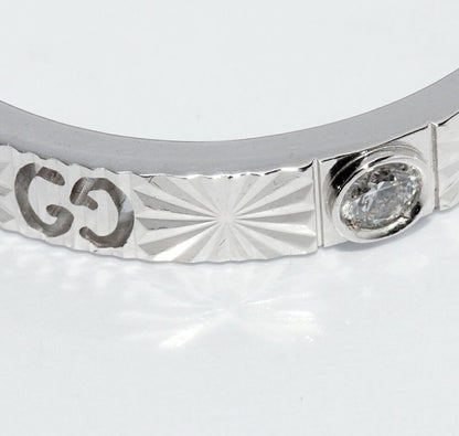 Gucci 18K White Gold Diamond 1P (0034ct) Icon Heart Ring Width 3mm (012in)