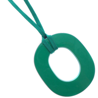 Hermes Ism Pigman 052880fl Lacquer And Silk Green Ladies 25.9g Necklace