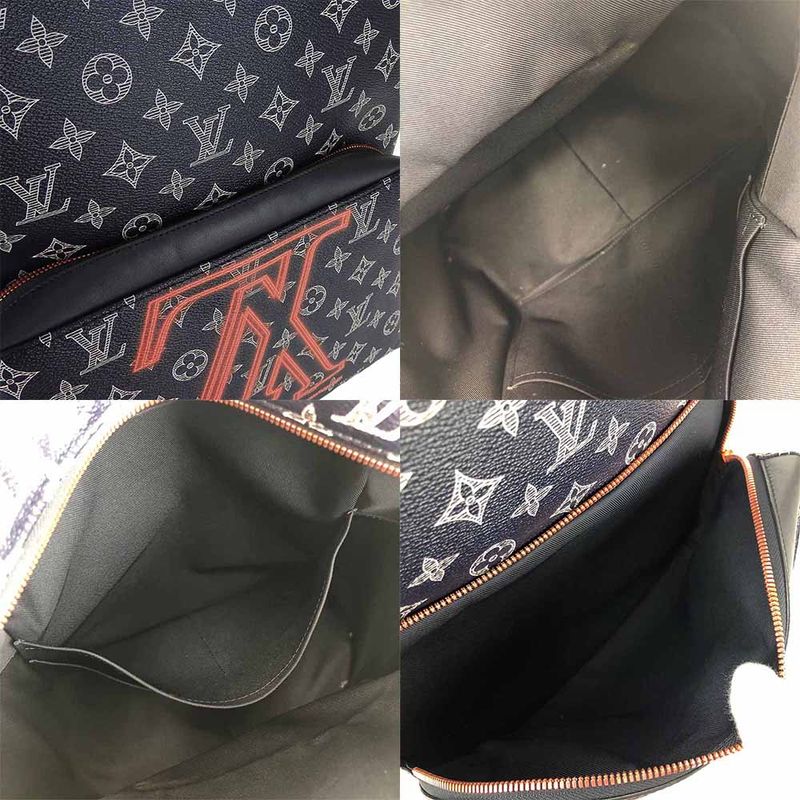 Louis Vuitton Backpack Daypack Apollo M43676 Upside Down Monogram Canvas Navy