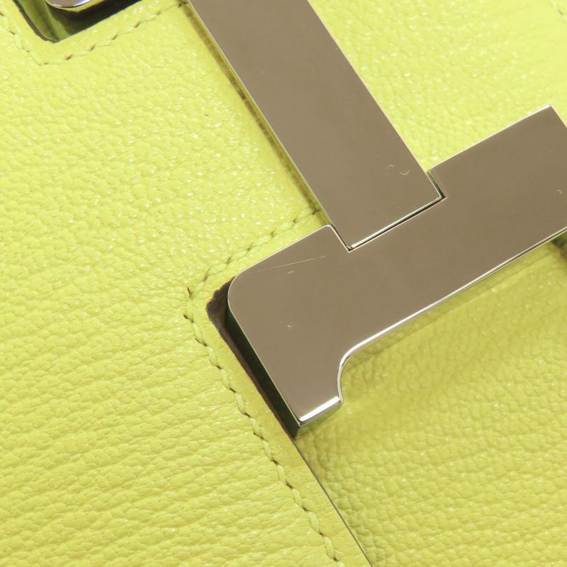 Hermes Constance Jaune Bourgeon 3 Mini Silver Hardware Shoulder Bag Chevre Women