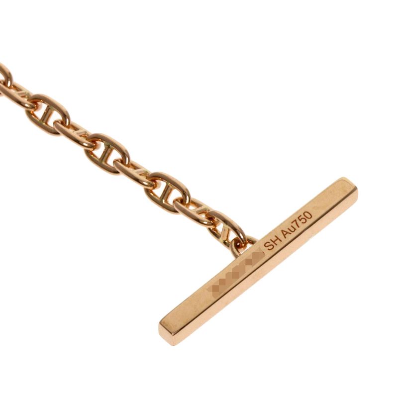 Hermes Chaine D'ancre Verso Necklace 18K Pink Gold Ladies