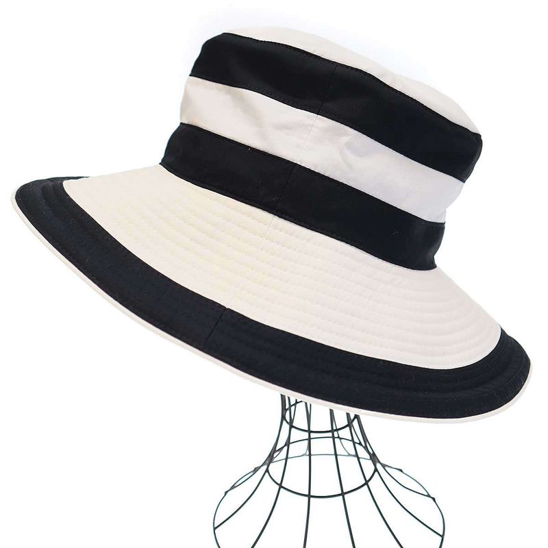 Hermes Cotton Linen Hat Black and White 57