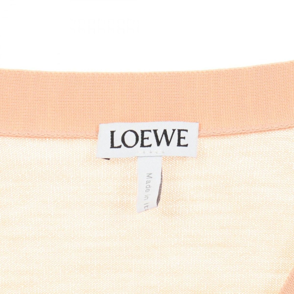 Loewe Cardigan Anagram Embroidery Crop Short Pink Beige Wool — view 3