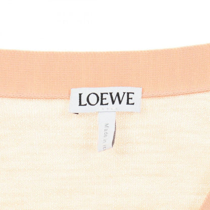 Loewe Cardigan Anagram Embroidery Crop Short Pink Beige Wool — view 3