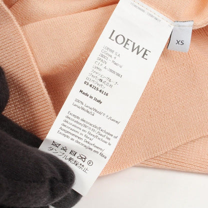 Loewe Cardigan Anagram Embroidery Crop Short Pink Beige Wool — view 4