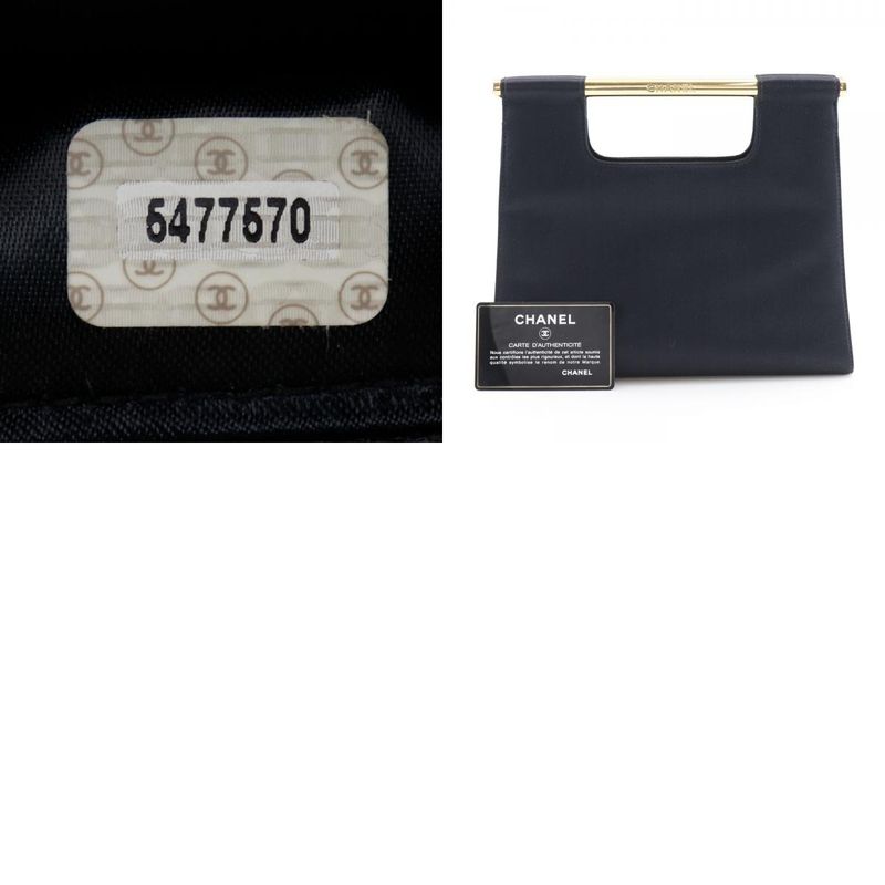 Chanel Party Bag Vintage Satin Black Ladies Handbag