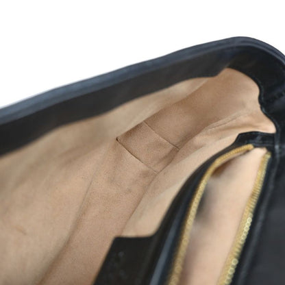 Gucci Marmont Chain Shoulder Bag Canvas Leather Beige Black 631ka861