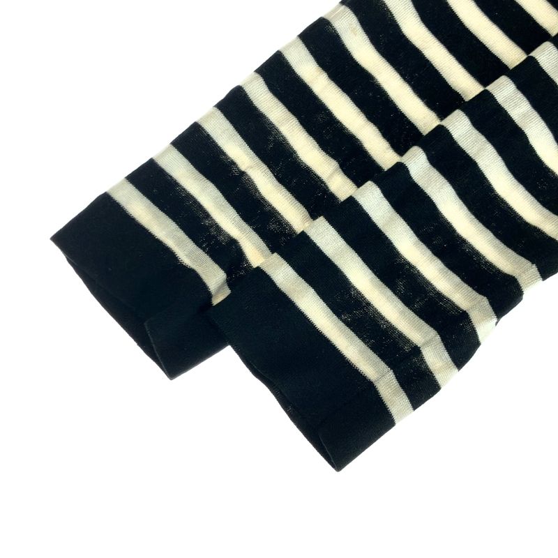 Louis Vuitton 15aw V-Neck Silk Striped Knit Sweater White Black S