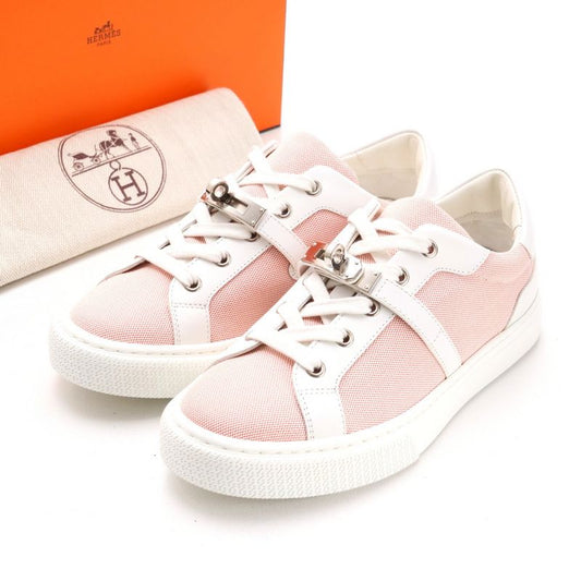 2022ssHermes Day Sneakers Size 36 Kelly Hardware Leather Canvas