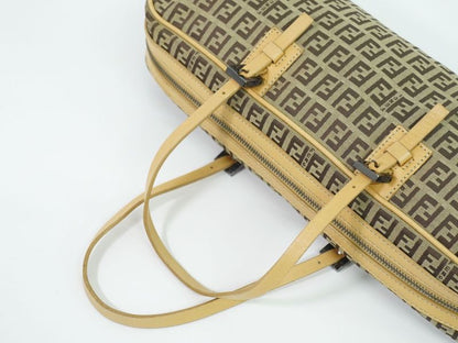 Object Fendi Zucchino Handbag Canvas Beige 8bl006 Zucchino Bag Pre-owned