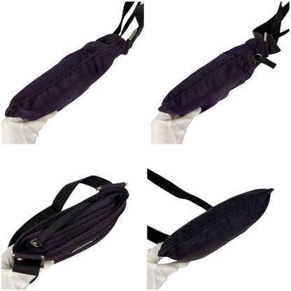 Prada Mini Shoulder Bag Pochette Triangle Logo Purple Tessuto Nylon