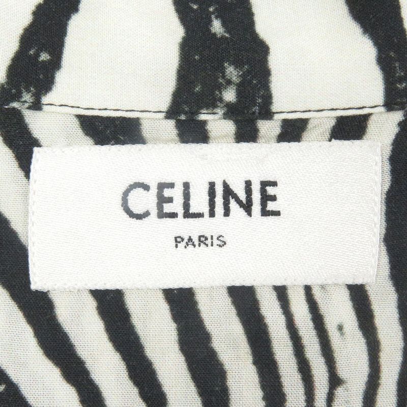 Celine 22SS 2c517346q Zebra Print Open Collar Loose Fit Short Sleeve Hawaiian