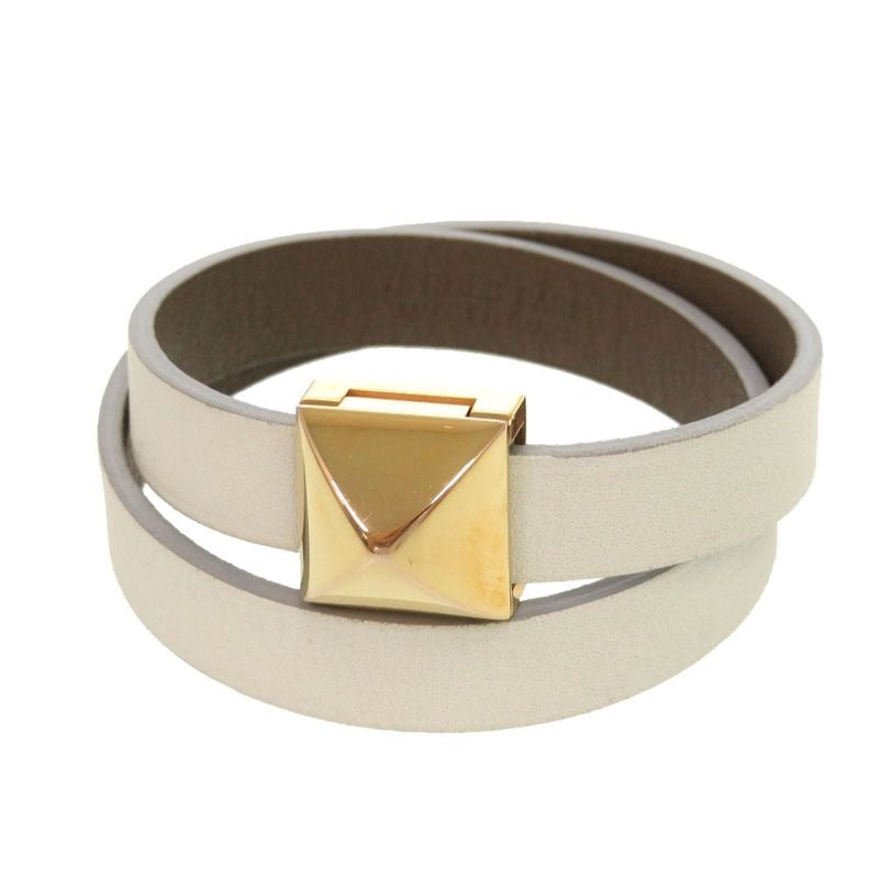 Hermes Medor Dubretour Leather White Gold Hardware Bracelet Accessories 0030