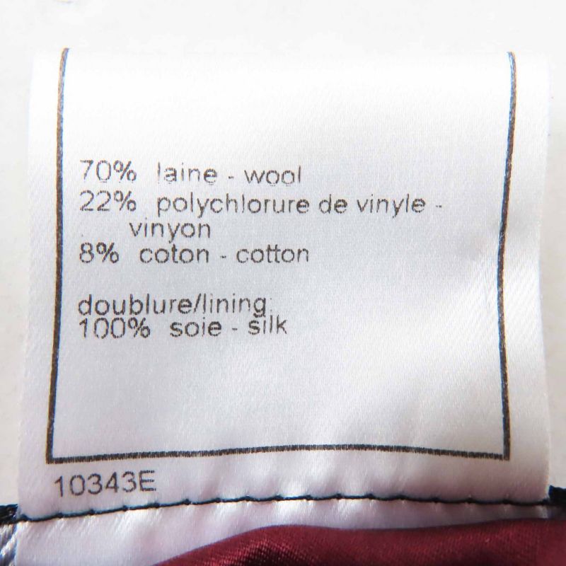 CHANEL 00A P16208 Wool PVC Sequined Tweed Setup With Coco Mark On Left Cuff