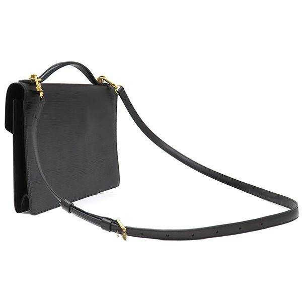 Louis Vuitton 2way Bag Monceau Epi Leather Black Gold Hardware Black Handbag