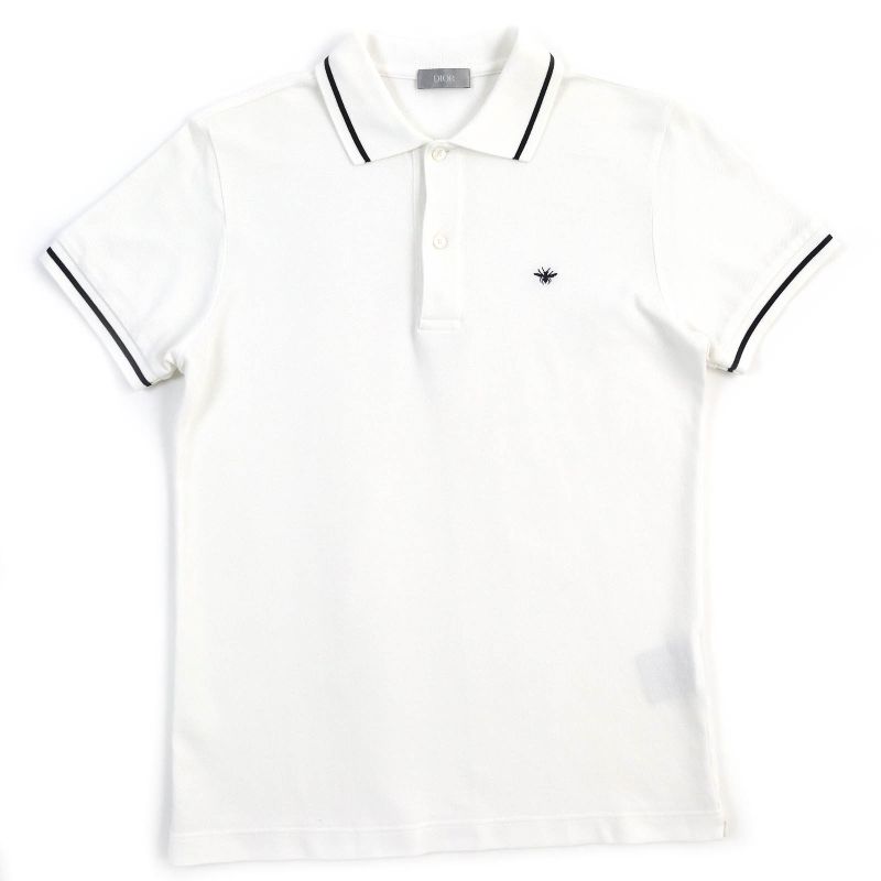 DIOR Homme 733j805b0373 Cotton Pique BEE Embroidered Short Sleeve Polo Shirt