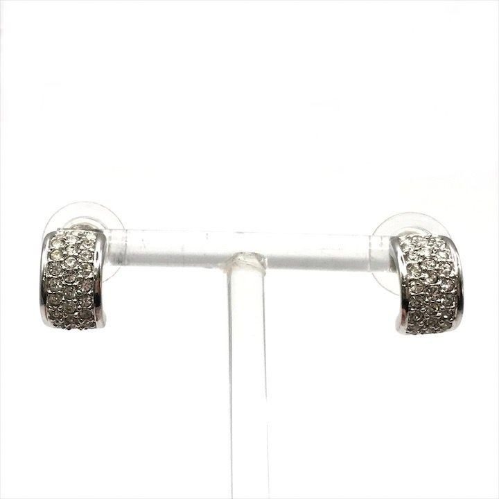 Dior Line Stone Silver Earrings