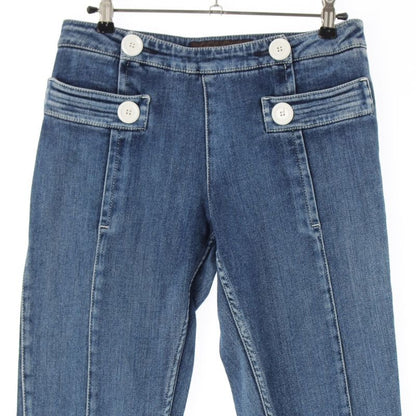 Louis Vuitton Side Zip Design Stretch Denim Pants Bottoms Blue 38