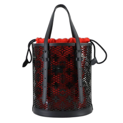Louis Vuitton Monogram Lace Bucket PM Tote Leather Black