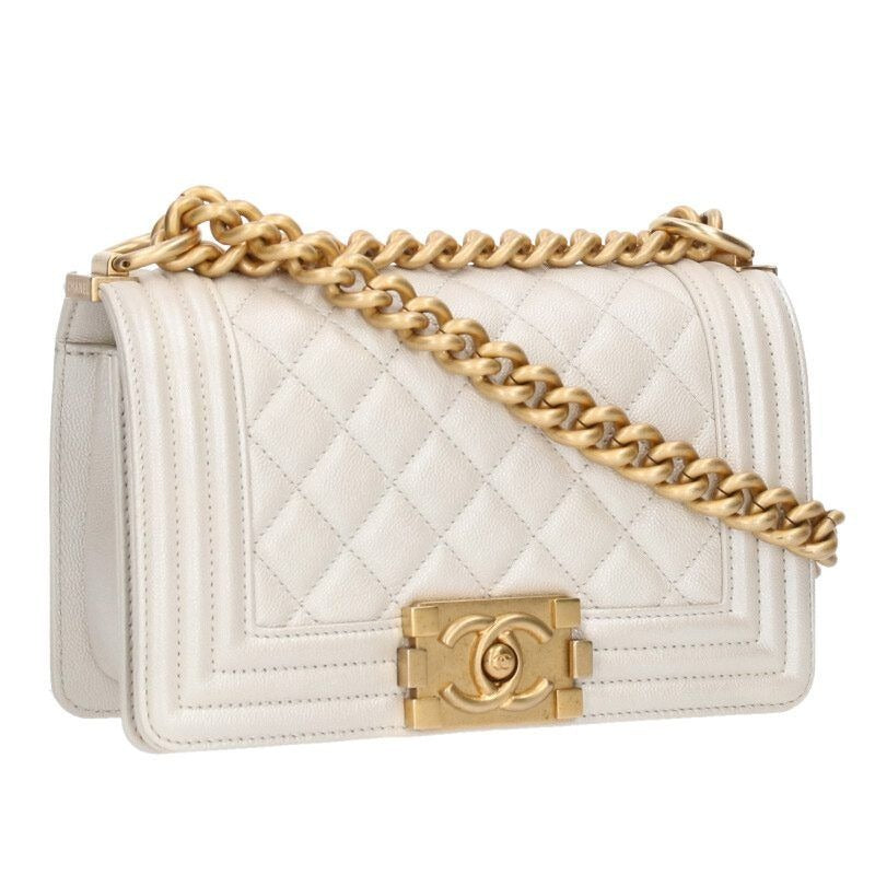 Chanel boy 20 Caviar Leather Flap Chain Shoulder Bag Women