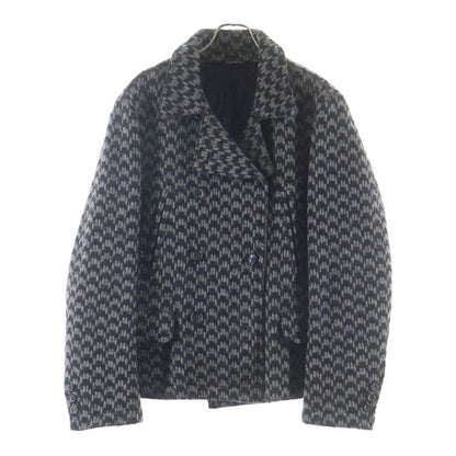 Dolce & Gabbana Wool Knit Double Breasted Peacoat Jacket Gray