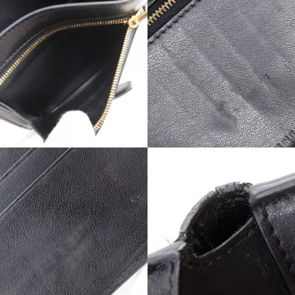 Celine Medium Strap Wallet Calf Black Ladies Bifold Wallet
