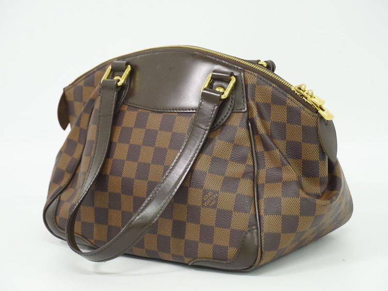 Authentic Louis Vuitton LV Verona PM Damier Ebène Tote Handbag Brown N41117