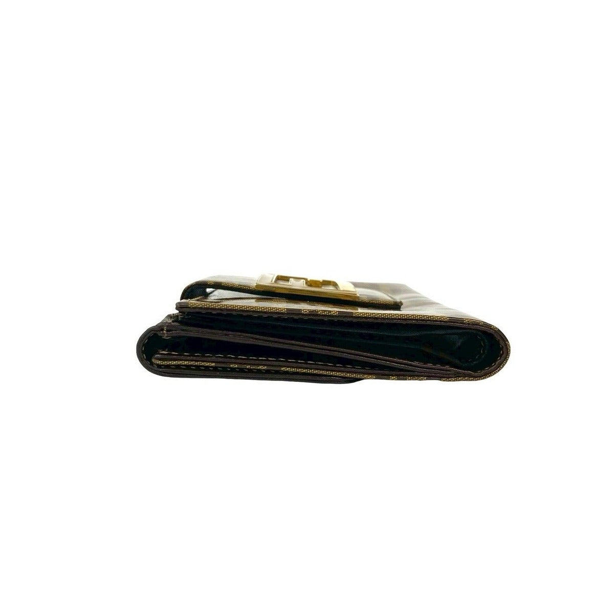 Fendi Zucchino FF Pattern Logo Leather Patent Enamel Bifold Wallet — view 4