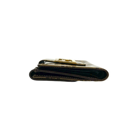Fendi Zucchino FF Pattern Logo Leather Patent Enamel Bifold Wallet — view 4