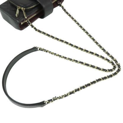 Chanel Phone Case Black Gold Caviar Leather Quilted CC Logo Chain — view 5