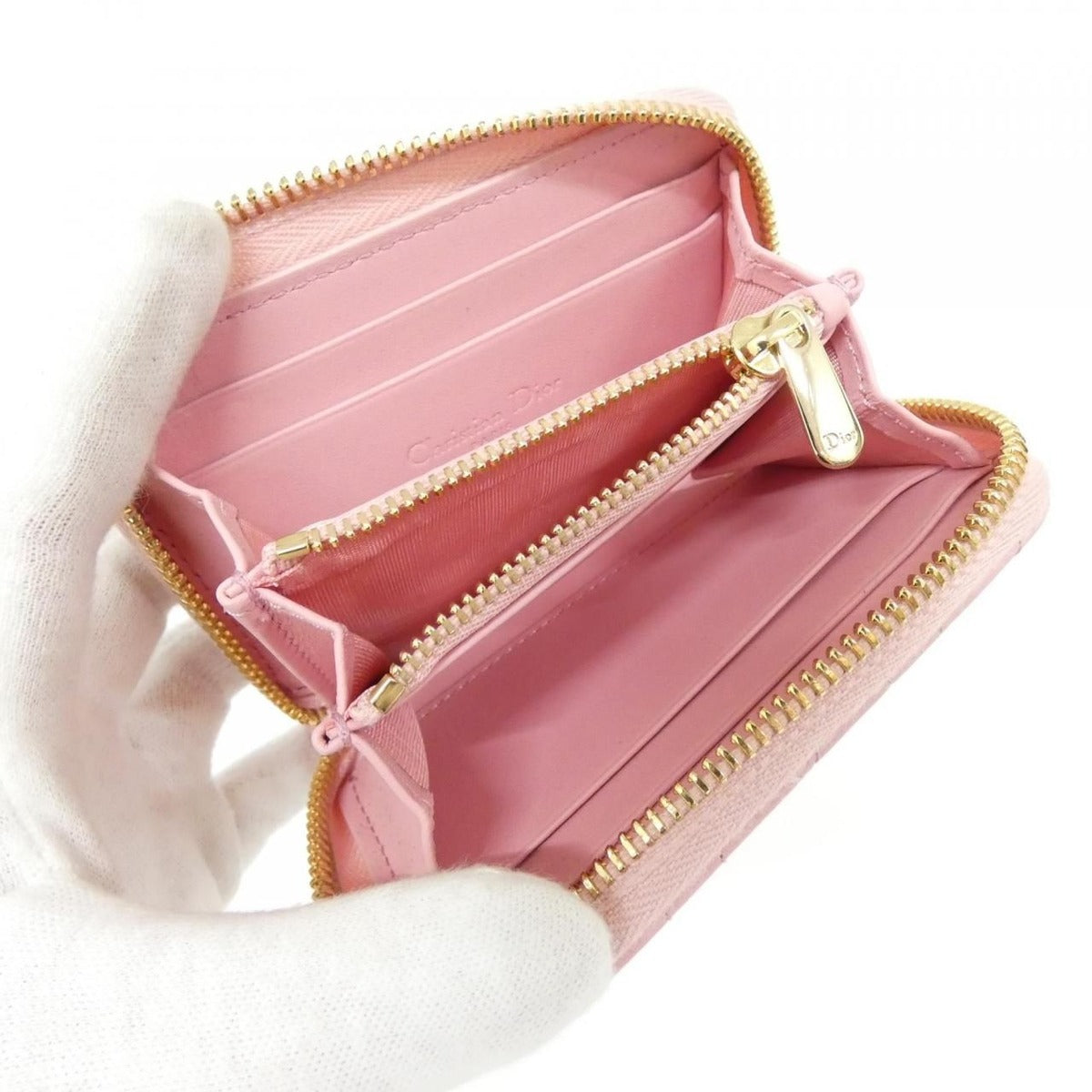 Dior Voyageur Coin Case Handbag Melocoton Pink — view 8