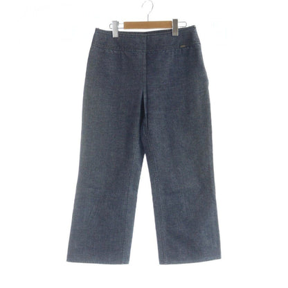 Chanel Identiification Straight Pants Denim Logo M Blue