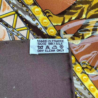 Hermes Carre 90 LA Magie Magic Rabbit Trick Pigeon Clown Silk Brown Box — view 8