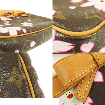 Louis Vuitton Pochette Soir Brown Monogram Canvas Cherry Blossom Sakura Pouch — view 6