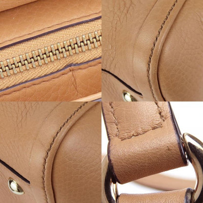 Gucci Handbag Soho 369176 Interlocking Tassel Leather Beige Gold Hardware 2WAY