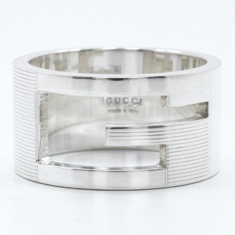 Gucci Branded G Wide Silver 925 Size 20 Men's 12.5g Ring