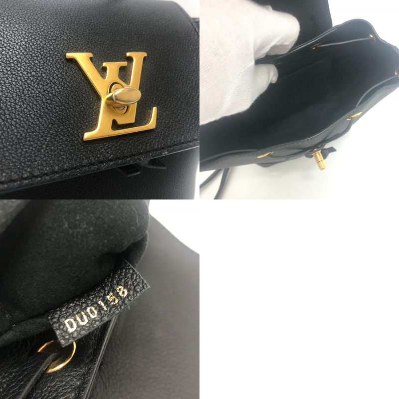 Louis Vuitton Backpack Sac Lock Me M54573 Leather Black