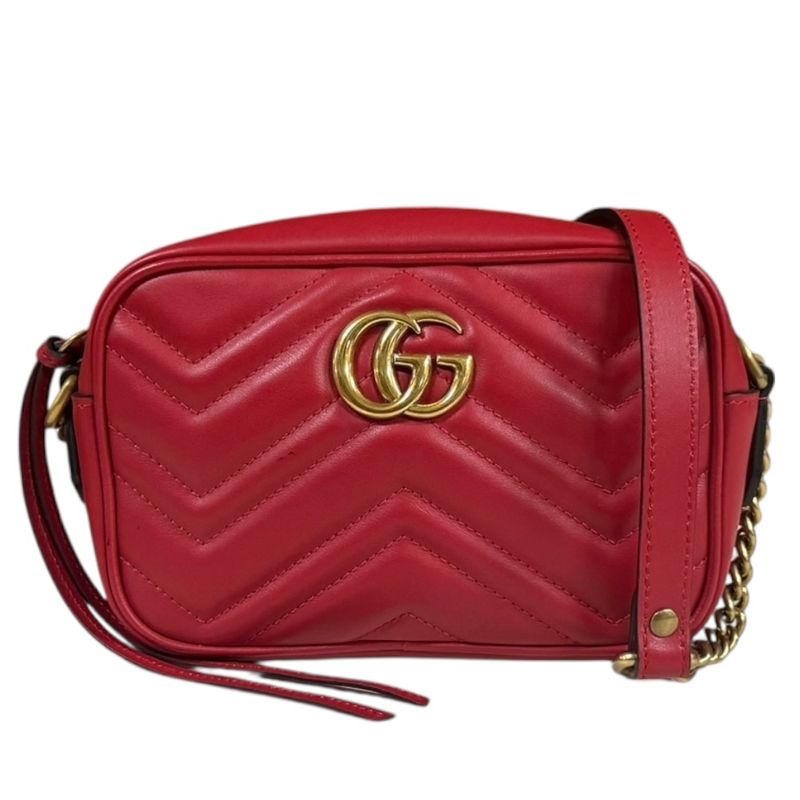 Gucci GG Marmont Shoulder Bag Leather 448065 Red Ladies Gucci  Gucci
