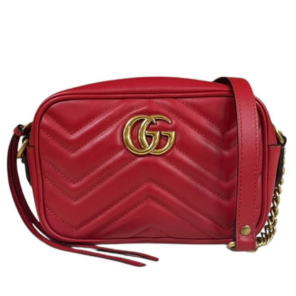 Gucci GG Marmont Shoulder Bag Leather 448065 Red Ladies Gucci  Gucci
