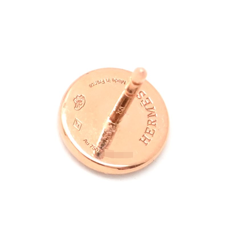 Hermes Earrings Exlibris TPM 18k Pink Gold Pink Gold Au750 Rose Gold [box