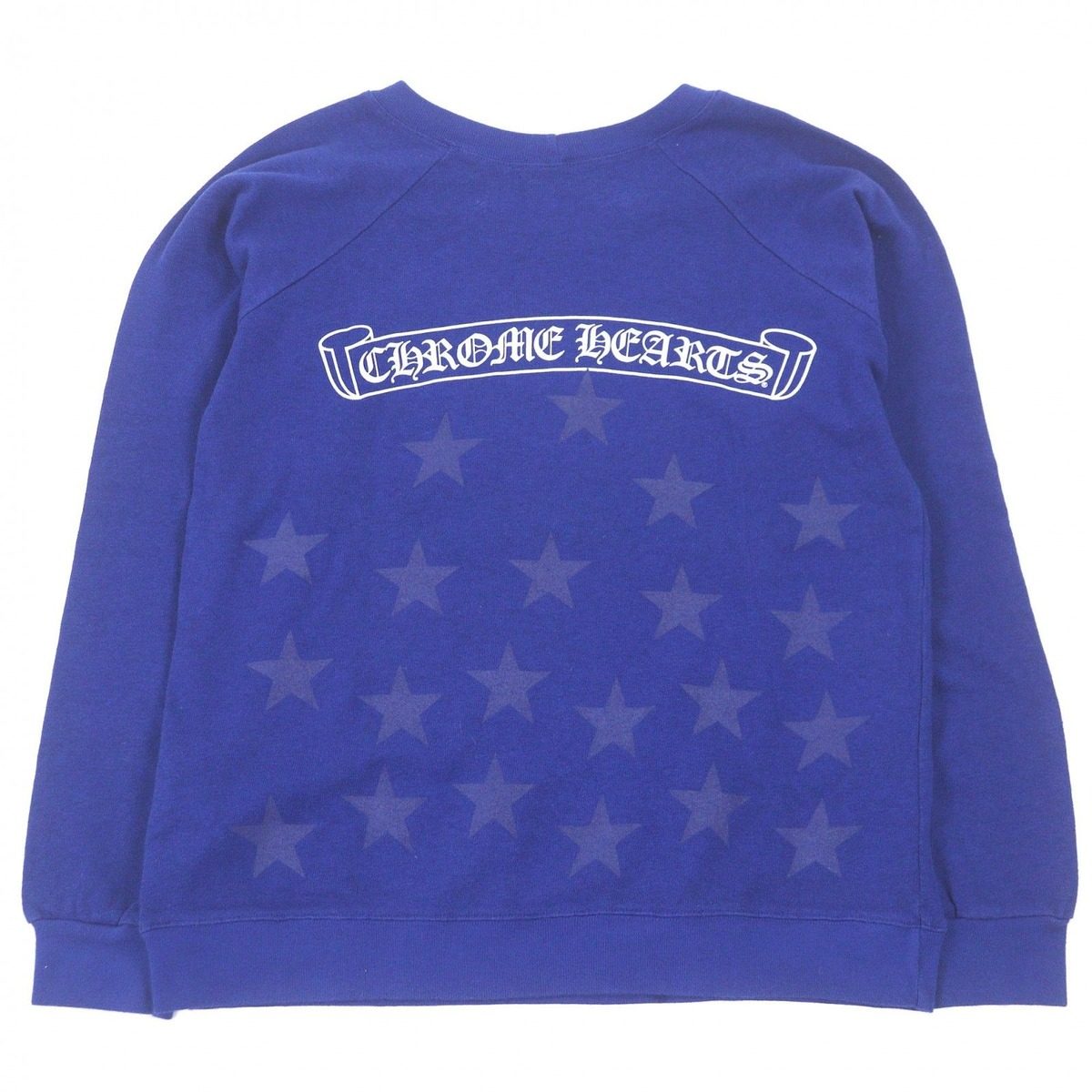 Chrome Hearts Cotton Star Scroll Label Print Long Sleeve T-Shirt Blue XS — view 3