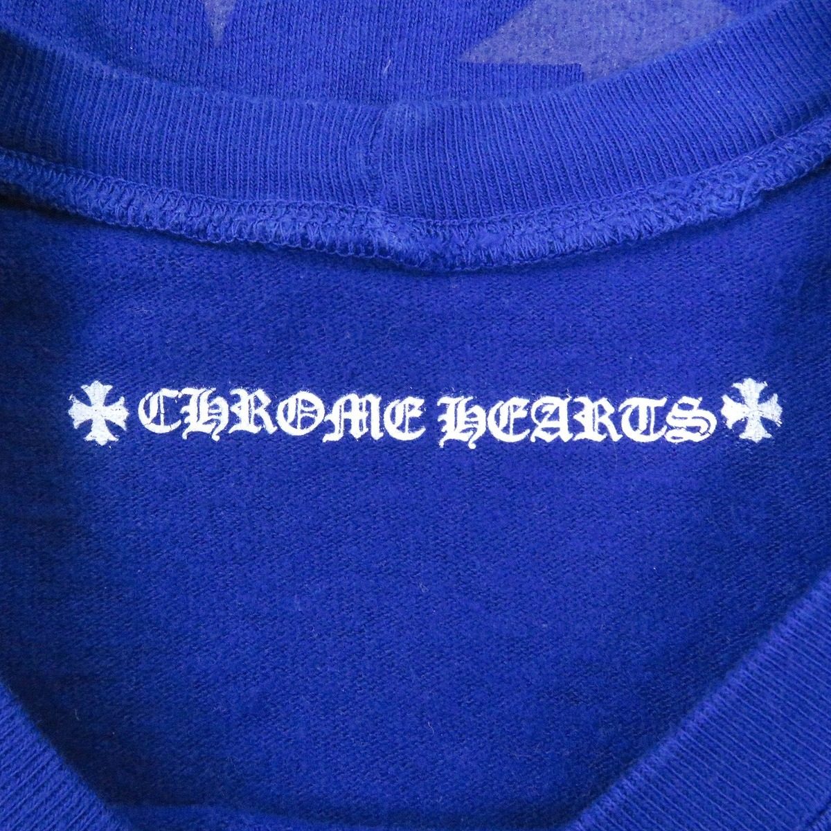 Chrome Hearts Cotton Star Scroll Label Print Long Sleeve T-Shirt Blue XS — view 5
