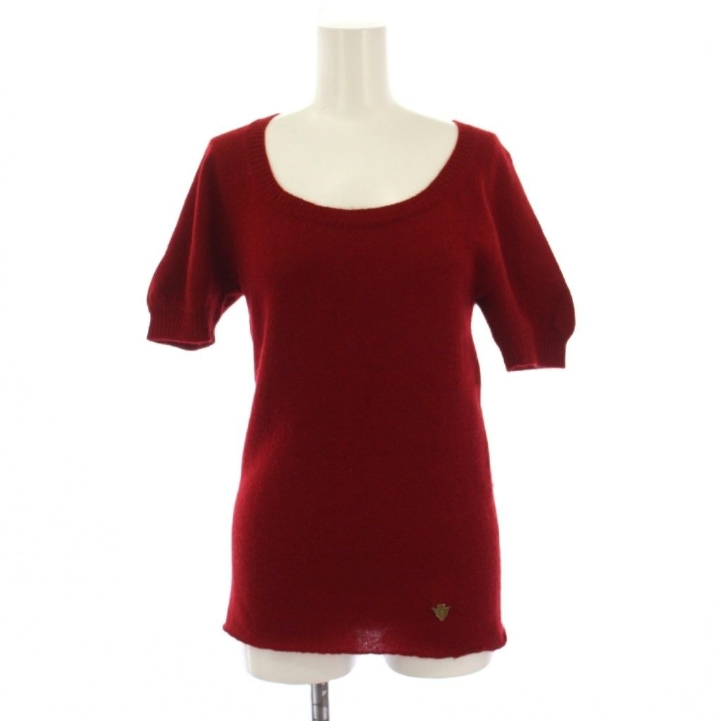 Gucci Knit Sweater Short Sleeve Cashmere M Red 205263.28280