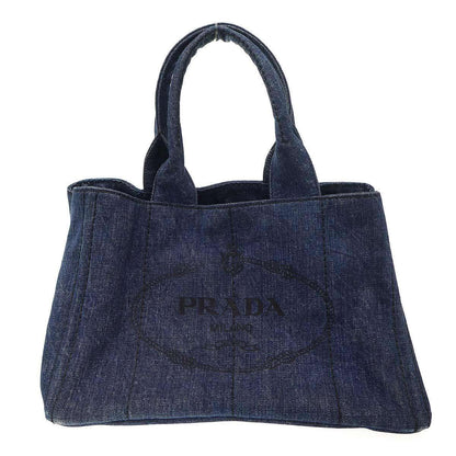 Prada Canapa Denim Handbag Indigo Blue